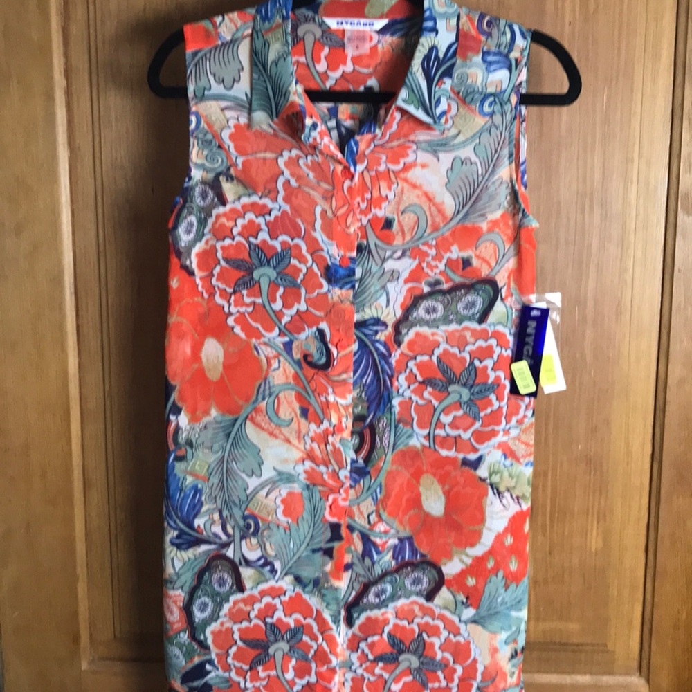 Beautiful Asian sheer Nygard tunic NWT size 8